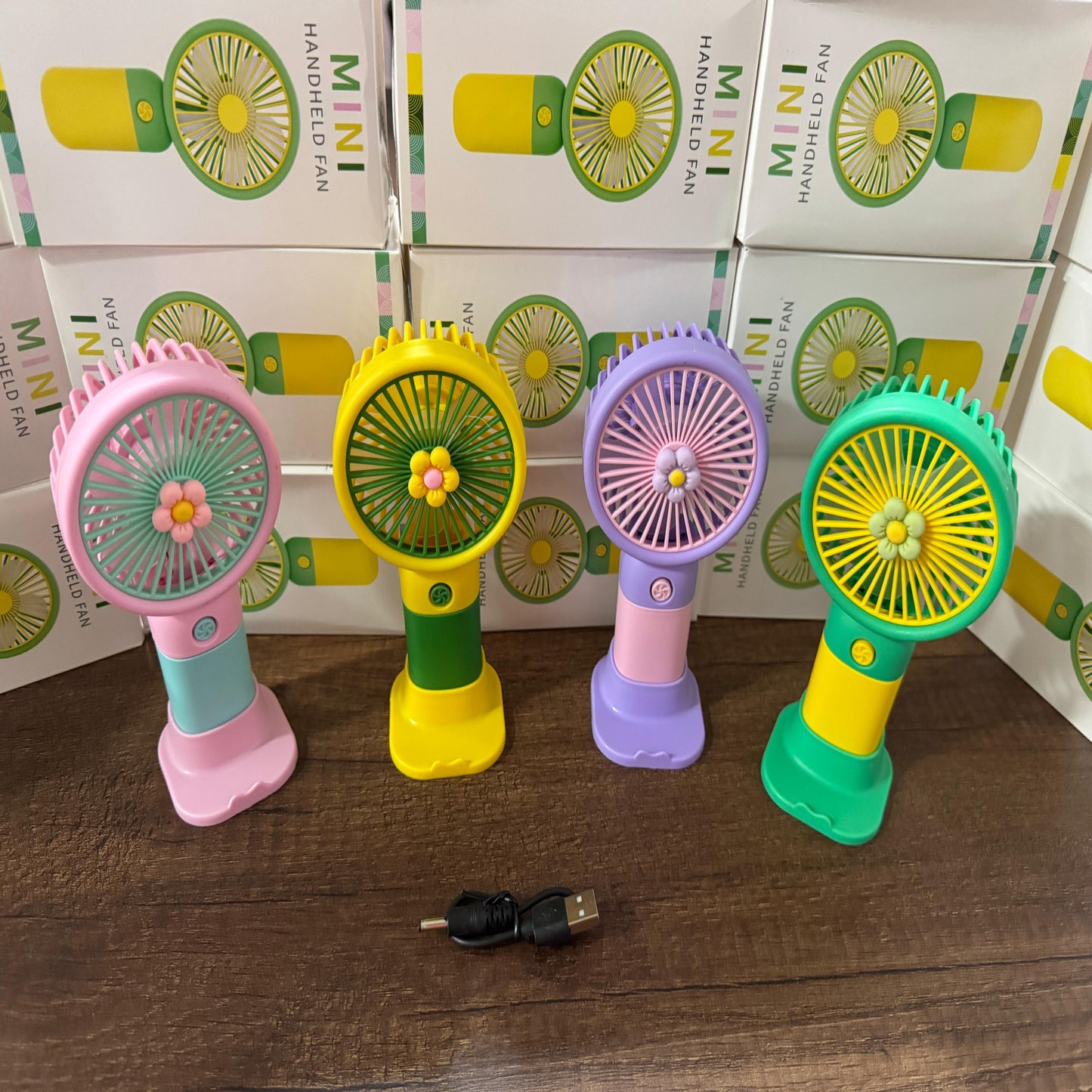 Mini Ventilador Portátil Diseño Floral